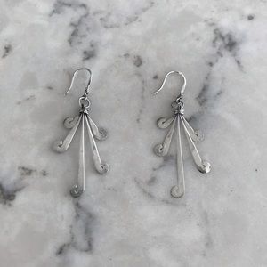Silver spiral-y pendant earrings